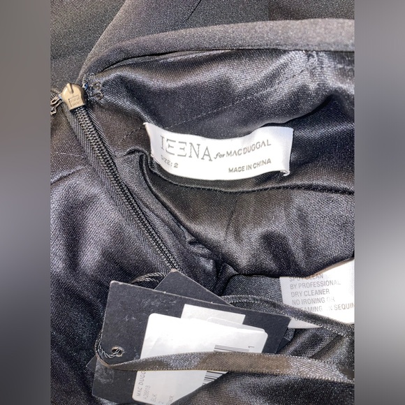 NWT Ieena for Mac Duggal Black Halter Column Gown with Rhinestone Bow Accent - Picture 10 of 11